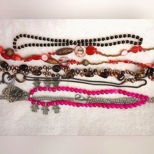 Variety of fun statement necklaces, 6 total